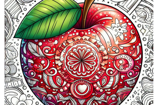 apple coloring pages feature image