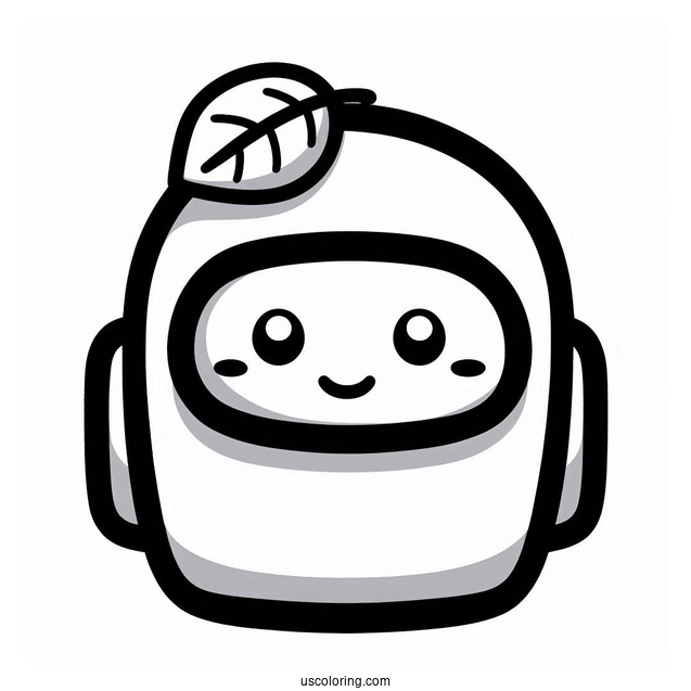 Cute Among Us Crewmate with Leaf Hat