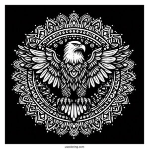 Eagle Animal Mandala Coloring Page
