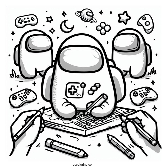 Cewmates Playing Multi-Player Among Us Game