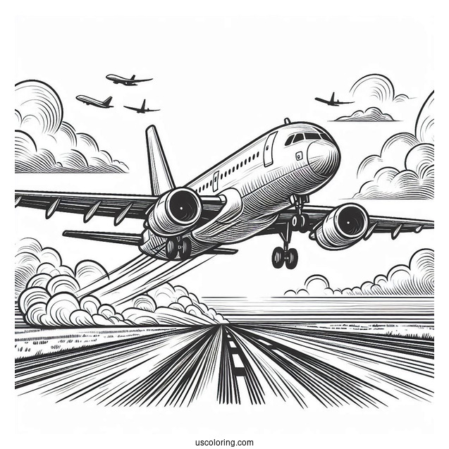 Airplane Taking Off From Runway