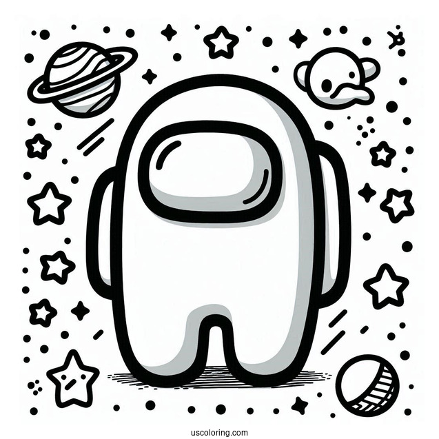 Among Us Outline for Preschoolers