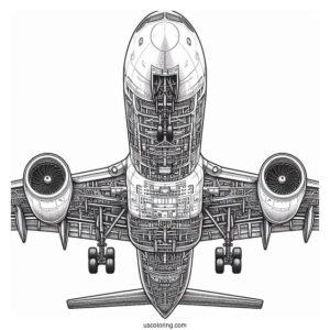 Underneath Of Airbus Plane To Color