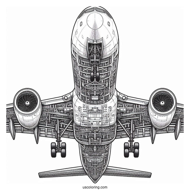 Underneath Of Airbus Plane To Color
