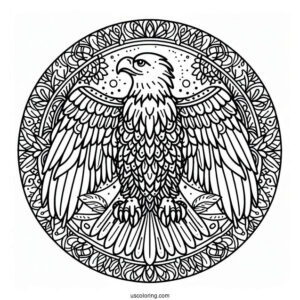 Eagle Animal Mandala Coloring Page