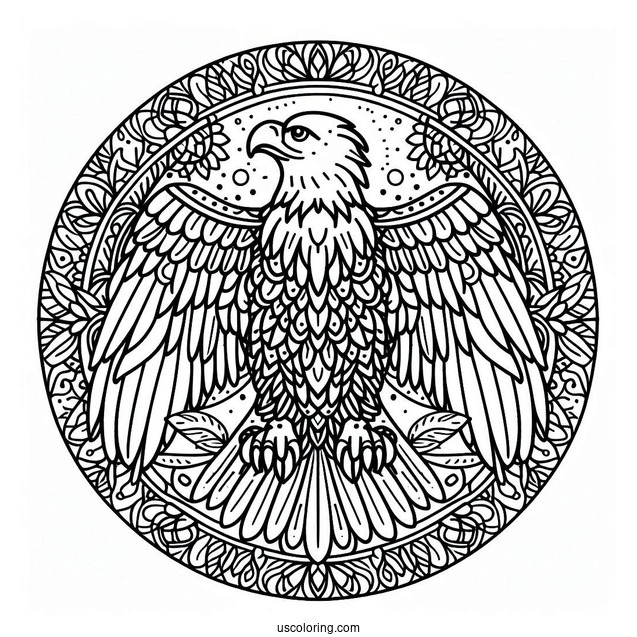 Eagle Animal Mandala Coloring Page