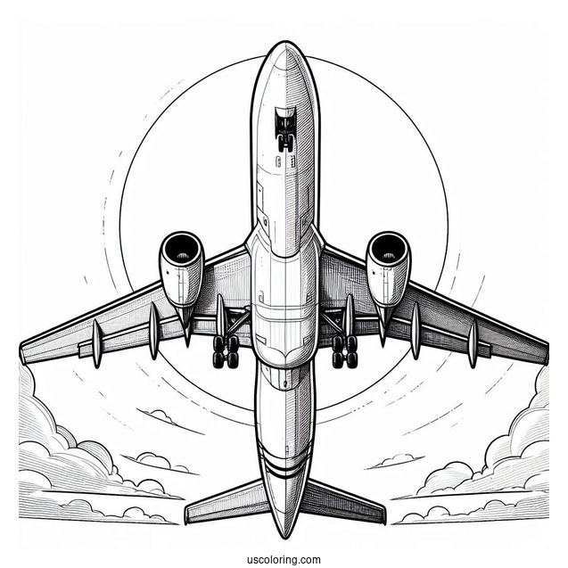 Underneath Of Airbus Plane To Color