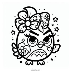 Cute Stella Angry Bird Coloring Page