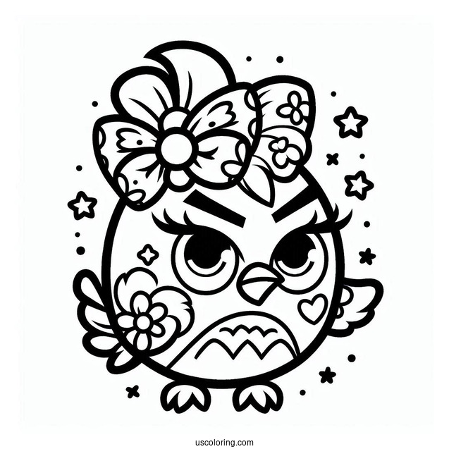 Cute Stella Angry Bird Coloring Page
