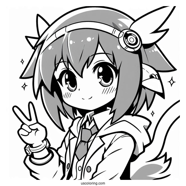 Kawaii Digimon Anime Coloring Page For Kids