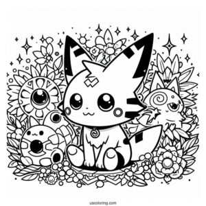 Kawaii Digimon Anime Coloring Page For Kids