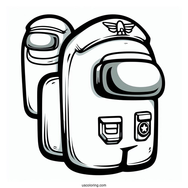 Among Us Captain Skin Coloring Page