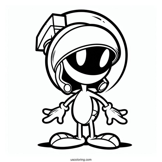 Marvin the Martian Looney Tunes Alien Coloring Page