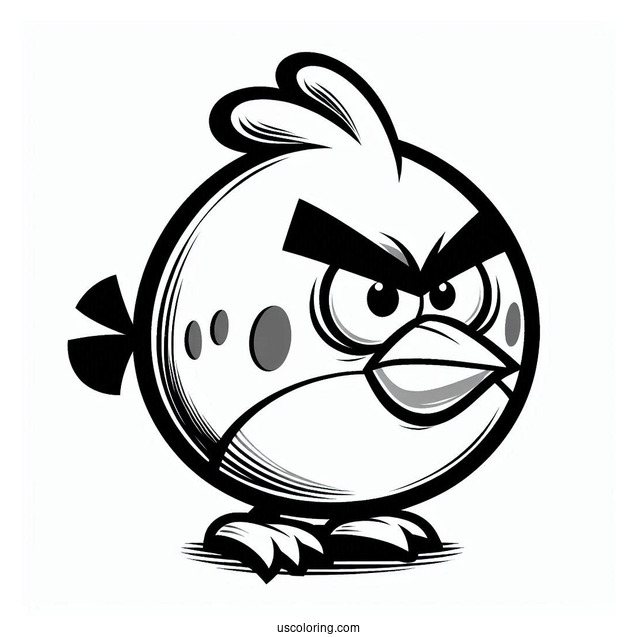 Easy Outline of Red Angry Bird