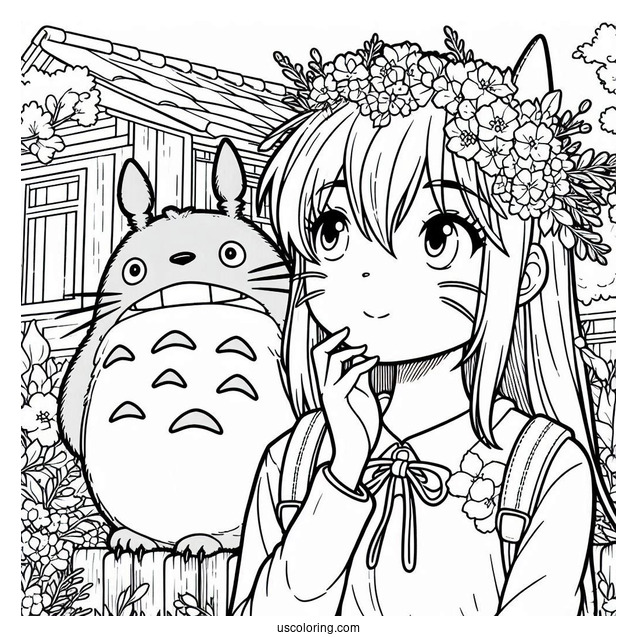 My Neighbor Totoro Coloring In For Kids