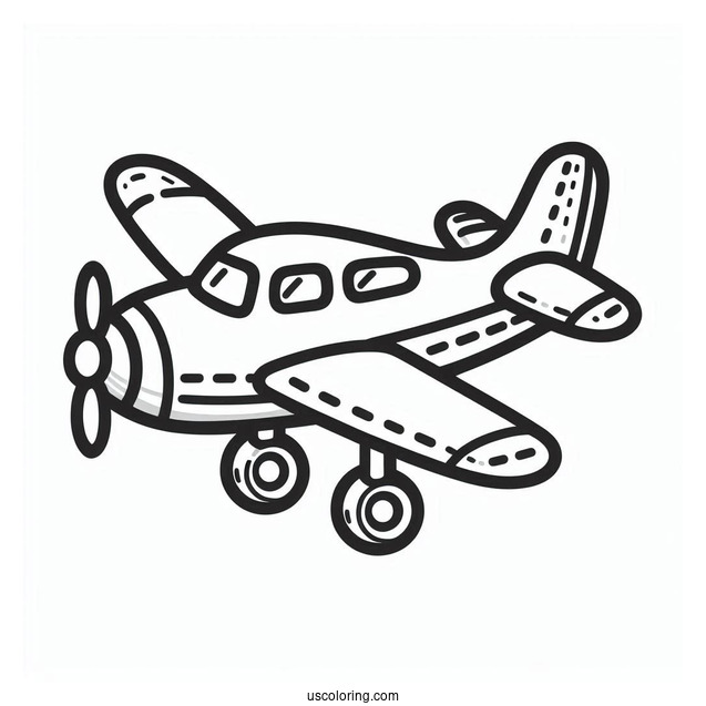 Easy Outline Of Plane To Color For Preschoolers