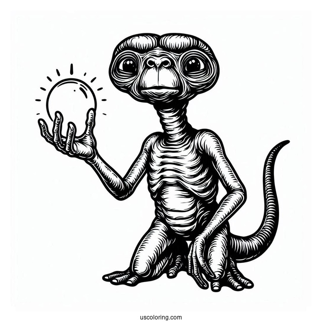 E.T. Alien Coloring Page