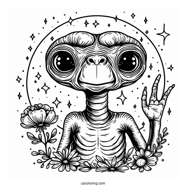 E.T. Alien Coloring Page