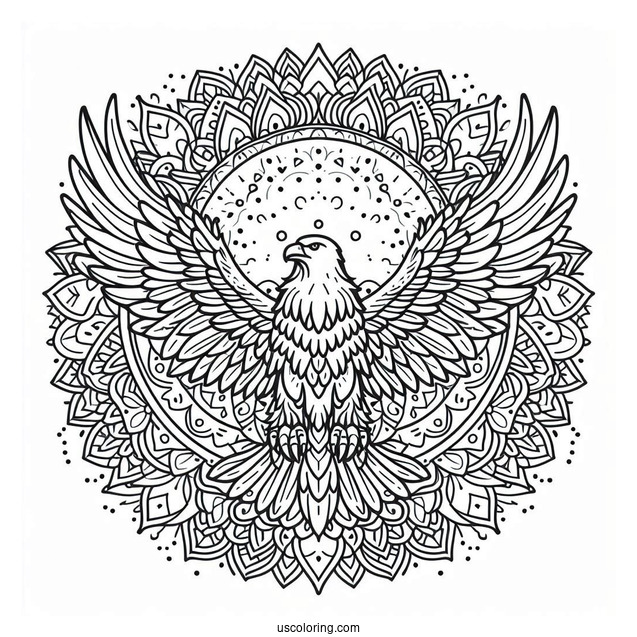 Eagle Animal Mandala Coloring Page
