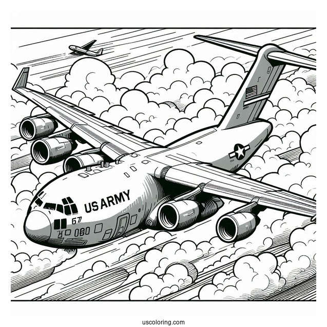 C-17 US Army Plane Coloring Page