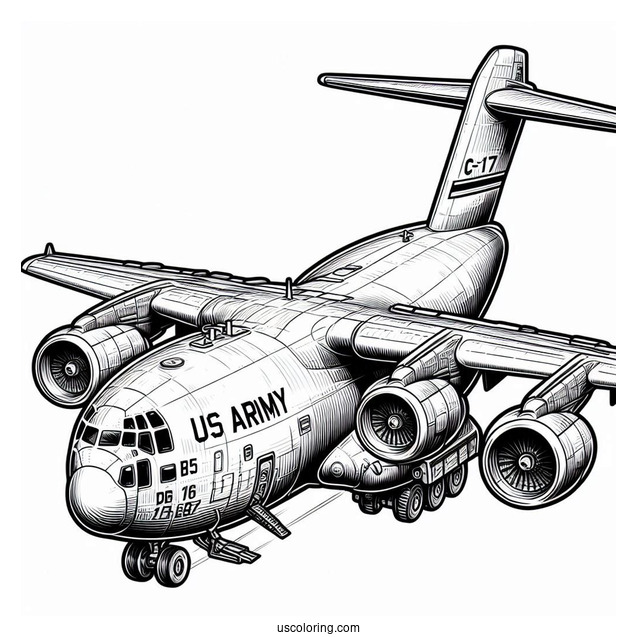 C-17 US Army Plane Coloring Page