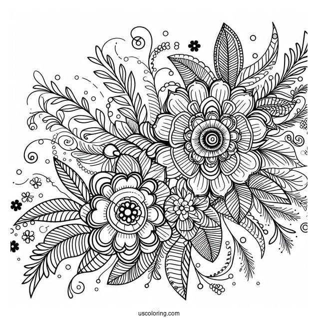 Floral Abstract Coloring Page