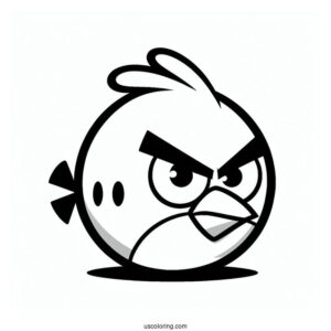 Easy Outline of Red Angry Bird