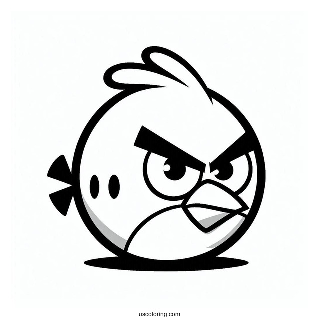 Easy Outline of Red Angry Bird
