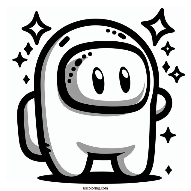 Super Mario Skin Among Us Coloring In