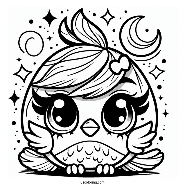 Cute Stella Angry Bird Coloring Page