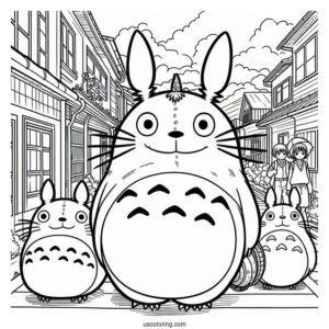 My Neighbor Totoro Coloring In For Kids