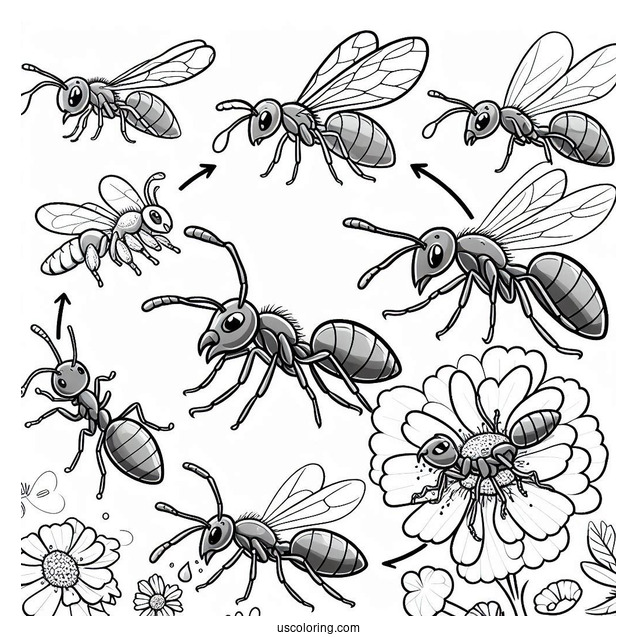 Ant Coloring Page Life Cycle