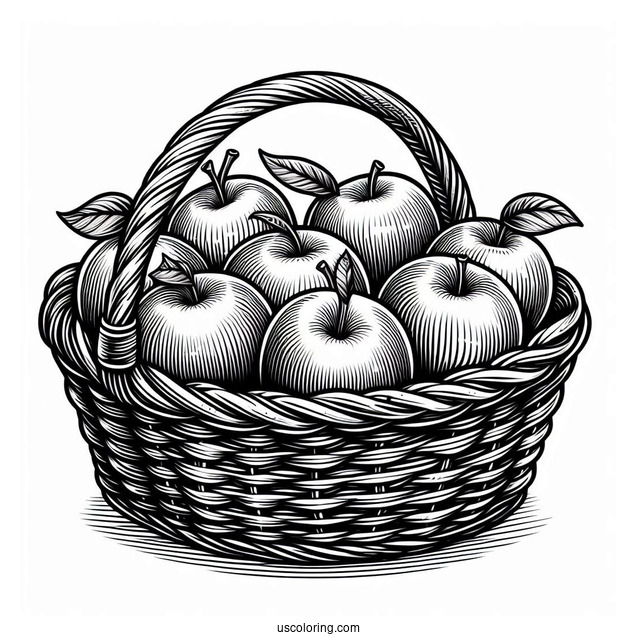 Basket Of Gala Apples To Color