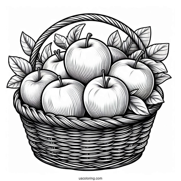 Basket Of Honeycrisp Apples To Color