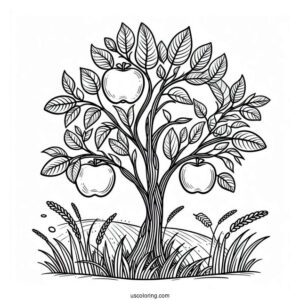 Outline Of Apple Trees For Kids