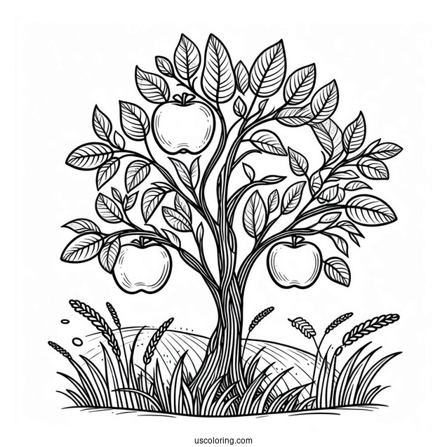 Outline Of Apple Trees For Kids