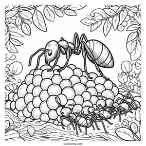 Ant Coloring Page Working Inside A Colony