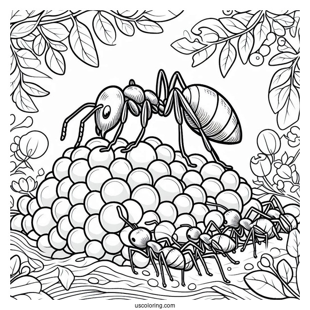 Ant Coloring Page Working Inside A Colony