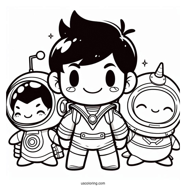 Kawaii Astro Boy Coloring Sheet For Preschoolers