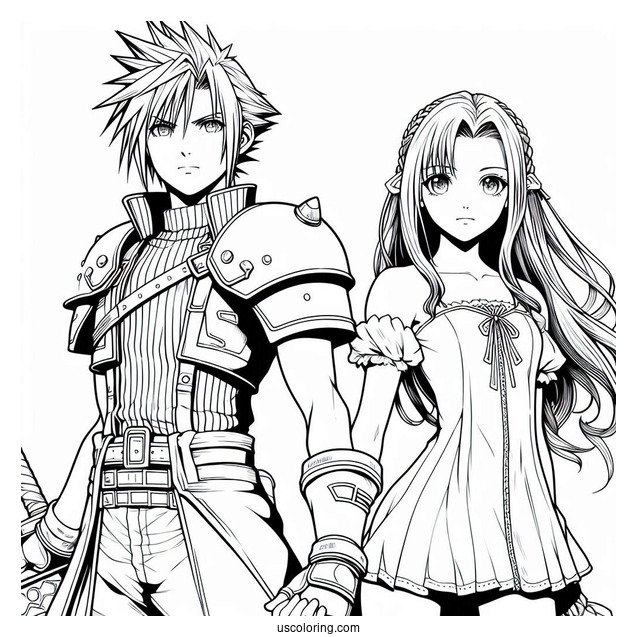 Coloring Page Of Final Fantasy VII