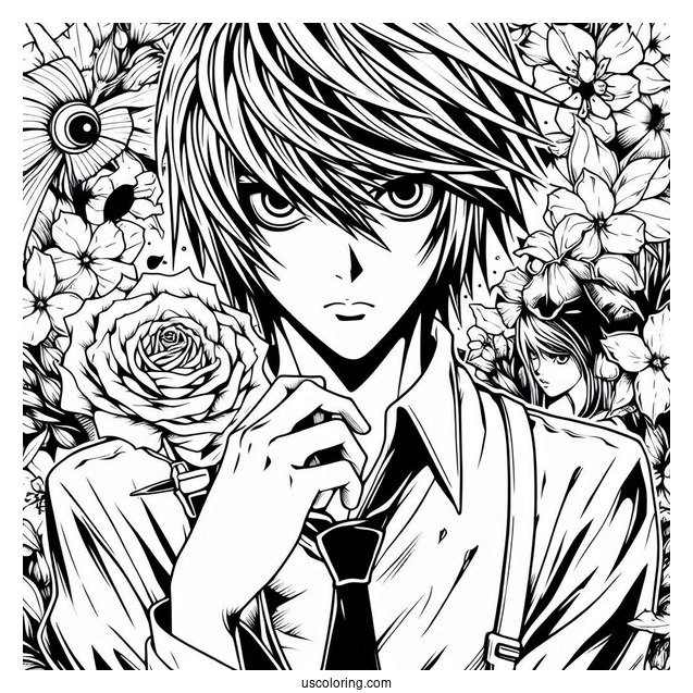 Coloring Page Of Death Note Anime