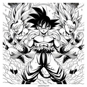 Full Page Dragon Ball Z Poster Coloring Sheet