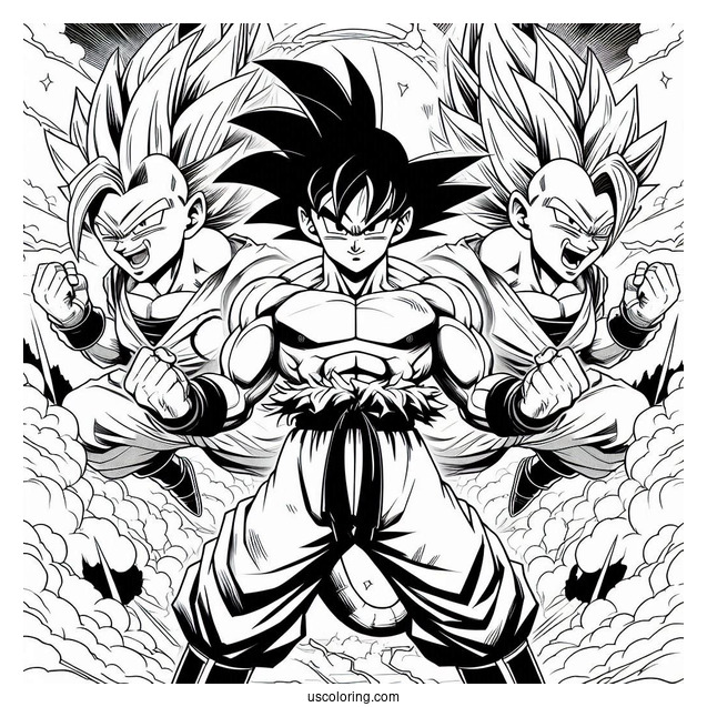Full Page Dragon Ball Z Poster Coloring Sheet