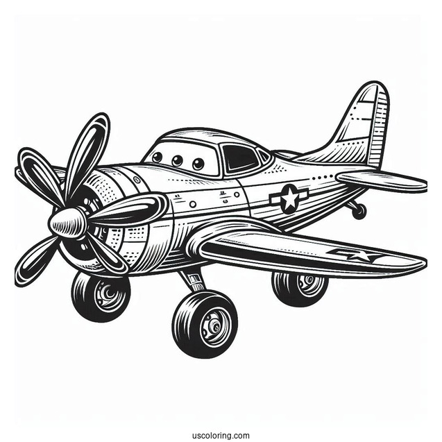 Airplane From Cars Movie To Color