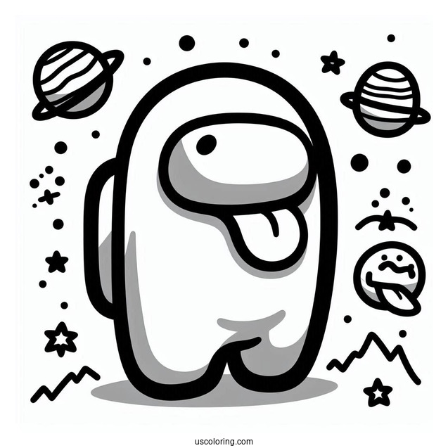 Easy Among Us Imposter With Tongue Out