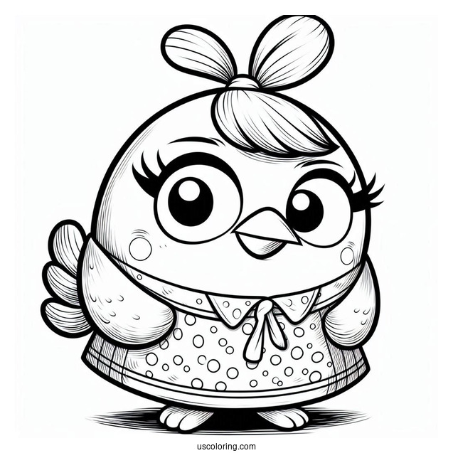 Detailed Matilda Angry Birds Coloring In