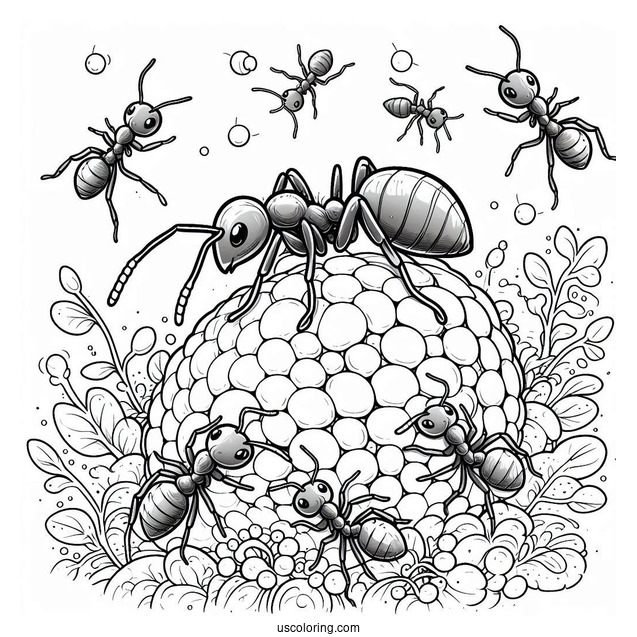 Ant Coloring Page Working Inside A Colony