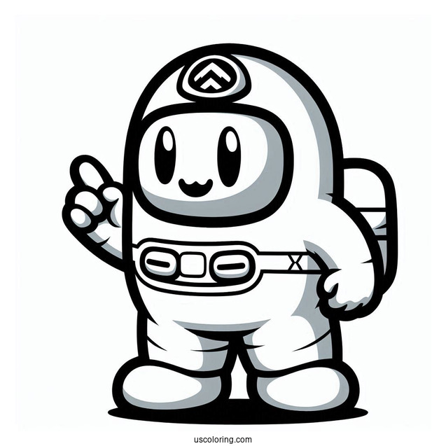 Super Mario Skin Among Us Coloring In