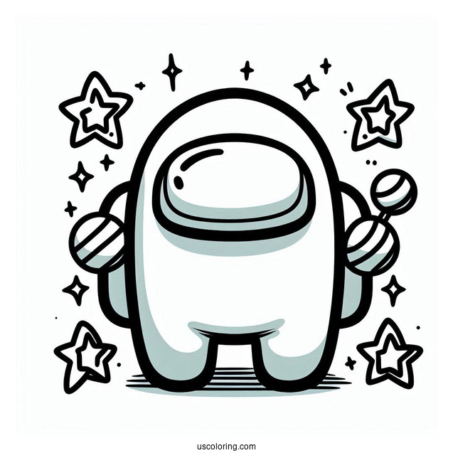 Christmas Themed Among Us Coloring Page