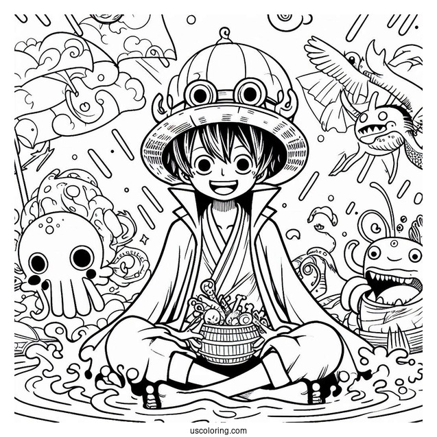 Coloring Page Of One Piece Anime